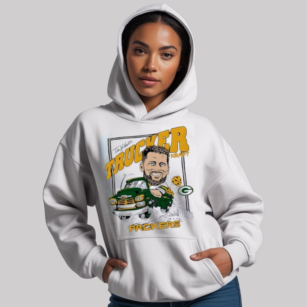 Green Bay Packers Homage #85 Tucker Kraft Trucker Shirt - Clothingus Diamond