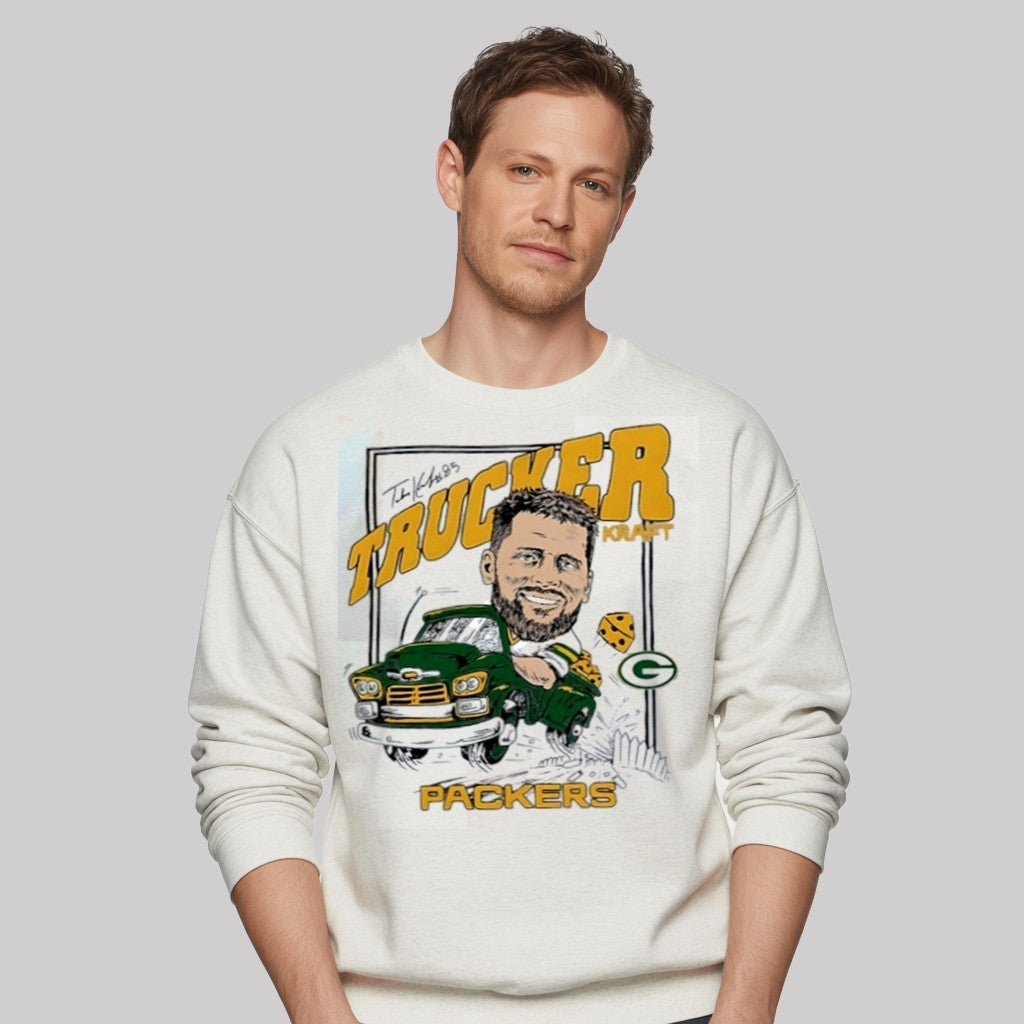 Green Bay Packers Homage #85 Tucker Kraft Trucker Shirt - Clothingus Diamond