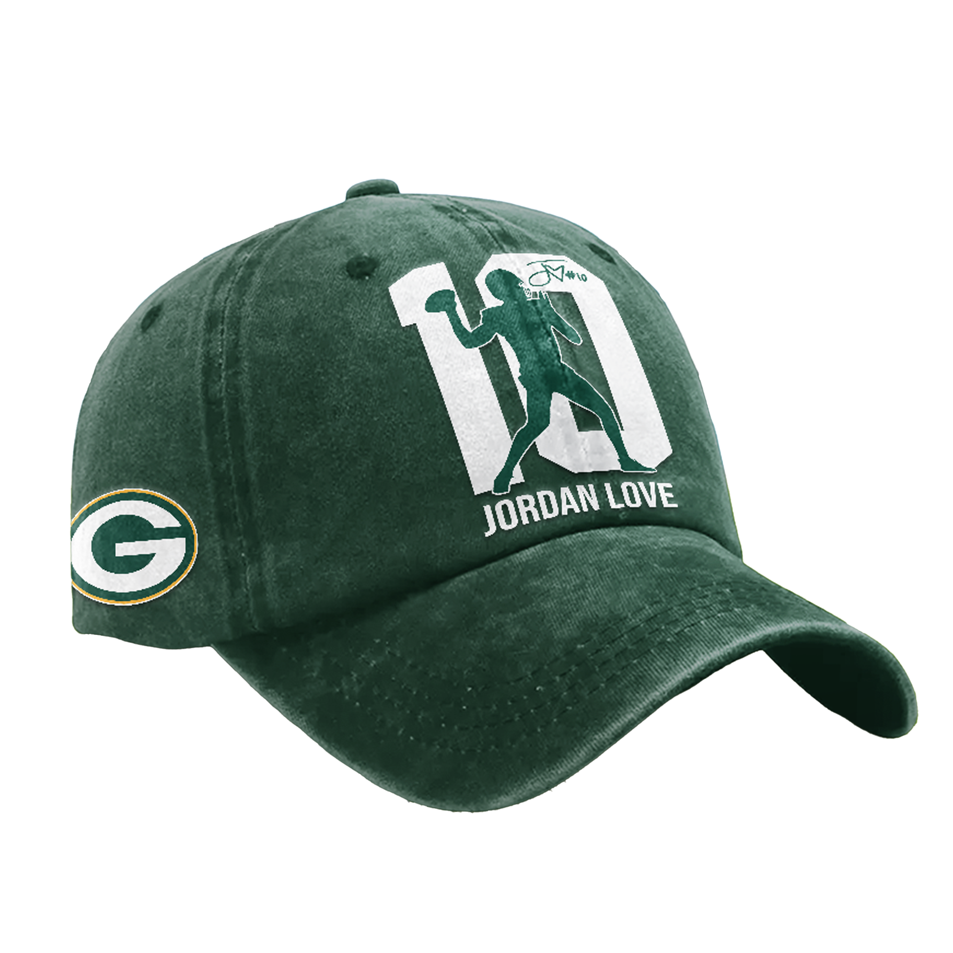 Green Bay Packers Jordan Love Signature Number 10 Hat - Clothingus Diamond