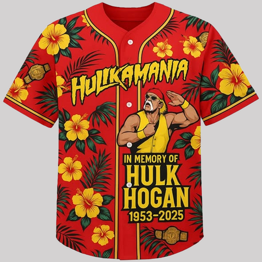 In Memory Of Hulk Hogan Hulkamania Baseball Jersey 2025