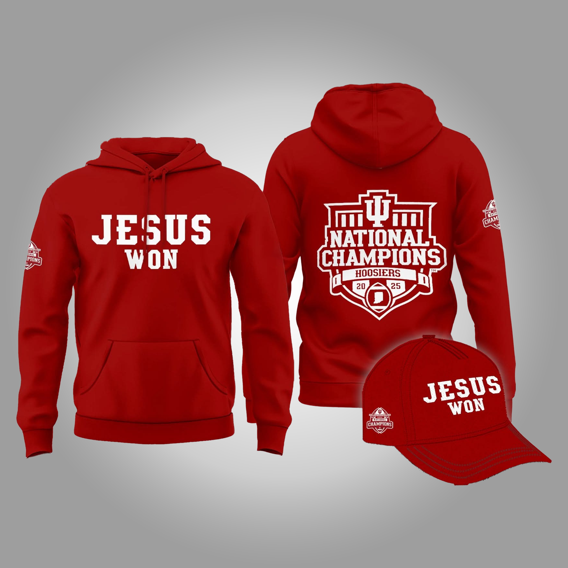 Indiana Hoosiers National Champions 2026 Jesus Won Hoodie , Hat Clothingus Diamond