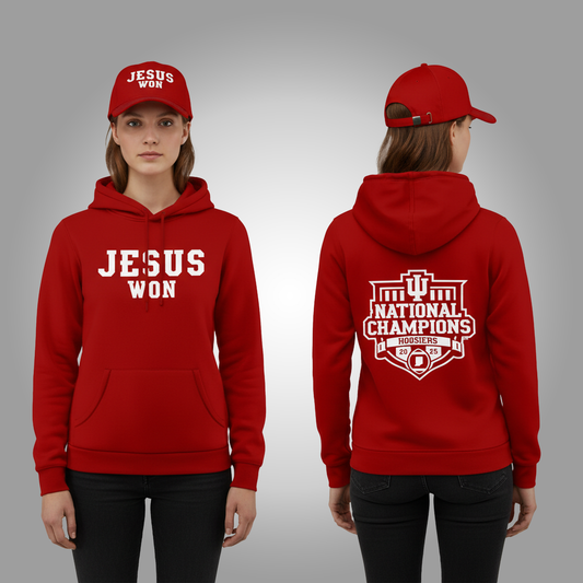 Indiana Hoosiers National Champions 2026 Jesus Won Hoodie , Hat Clothingus Diamond