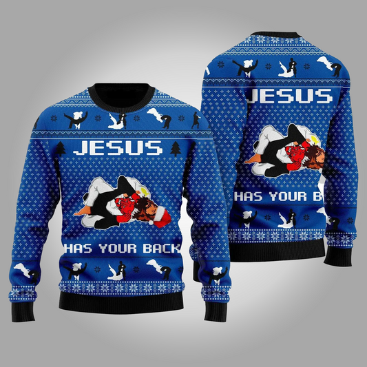 Jesus Has Your Back Ugly Christmas 2025 Sweater - Clothingus Diamond