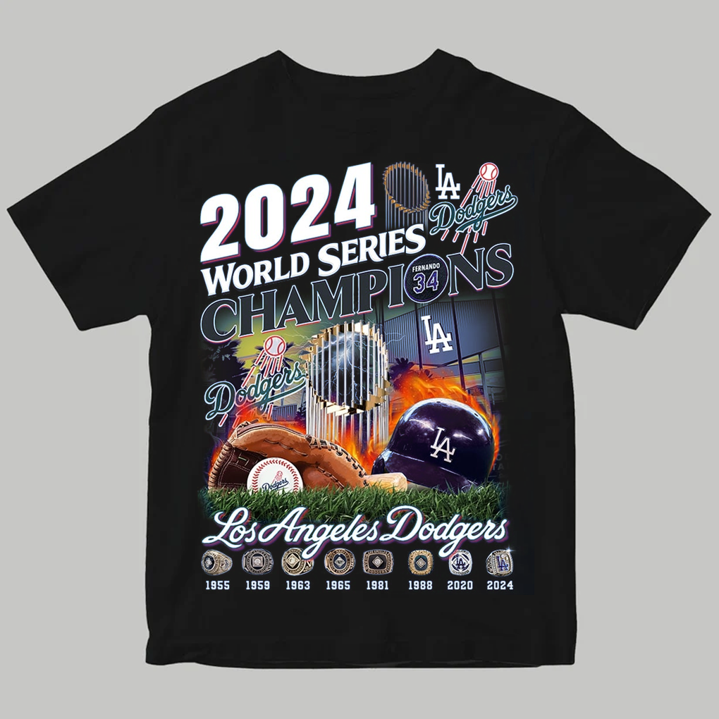 LA Dodgers 2024 world series champions Fernando 34 1955 – 2024 Shirt - Clothingus Diamond