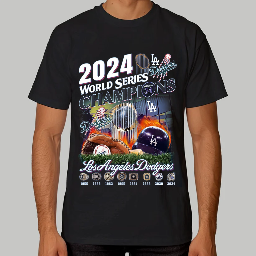 LA Dodgers 2024 world series champions Fernando 34 1955 – 2024 Shirt - Clothingus Diamond
