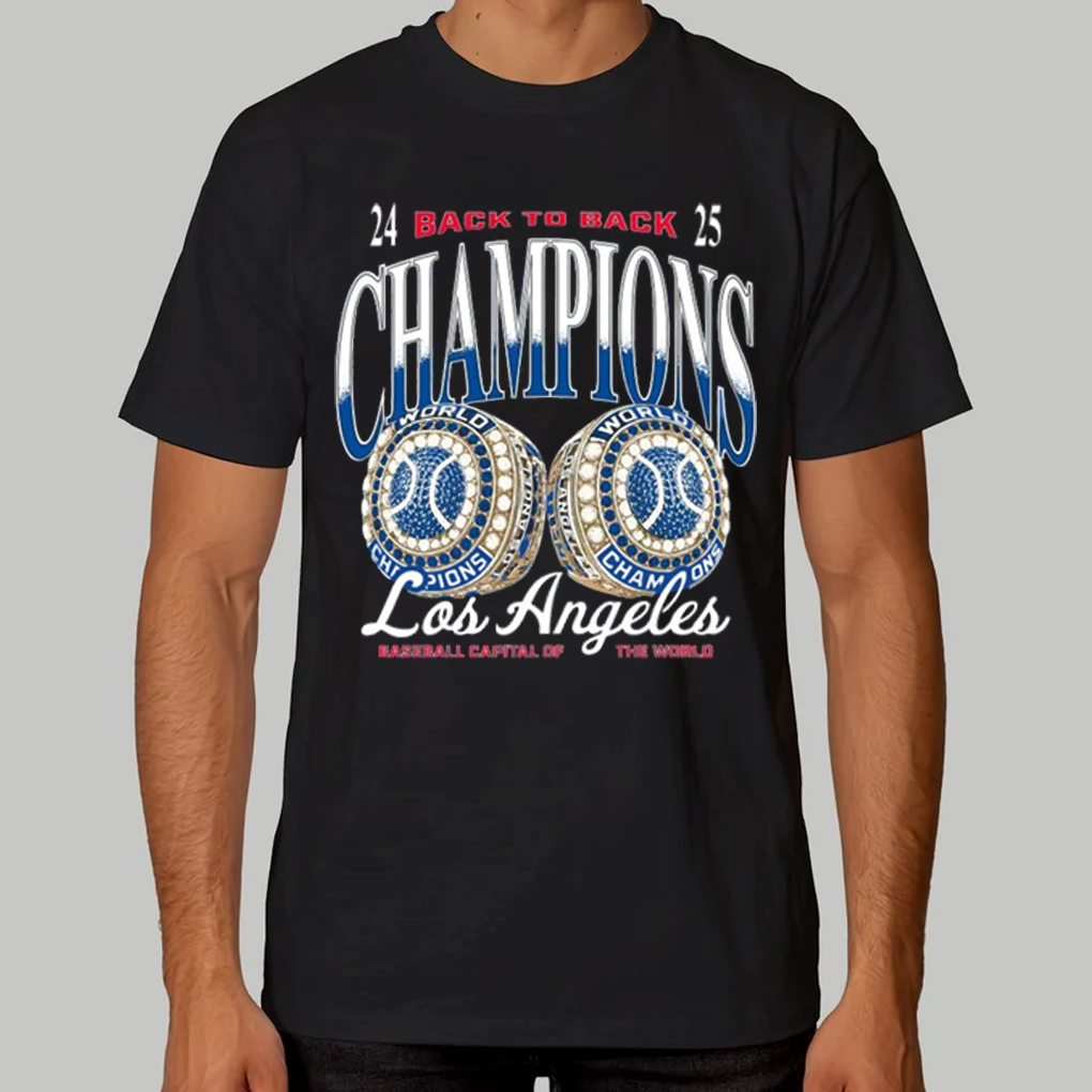 LA Dodgers 2025 Back To Back Rings Shirt - Clothingus Diamond