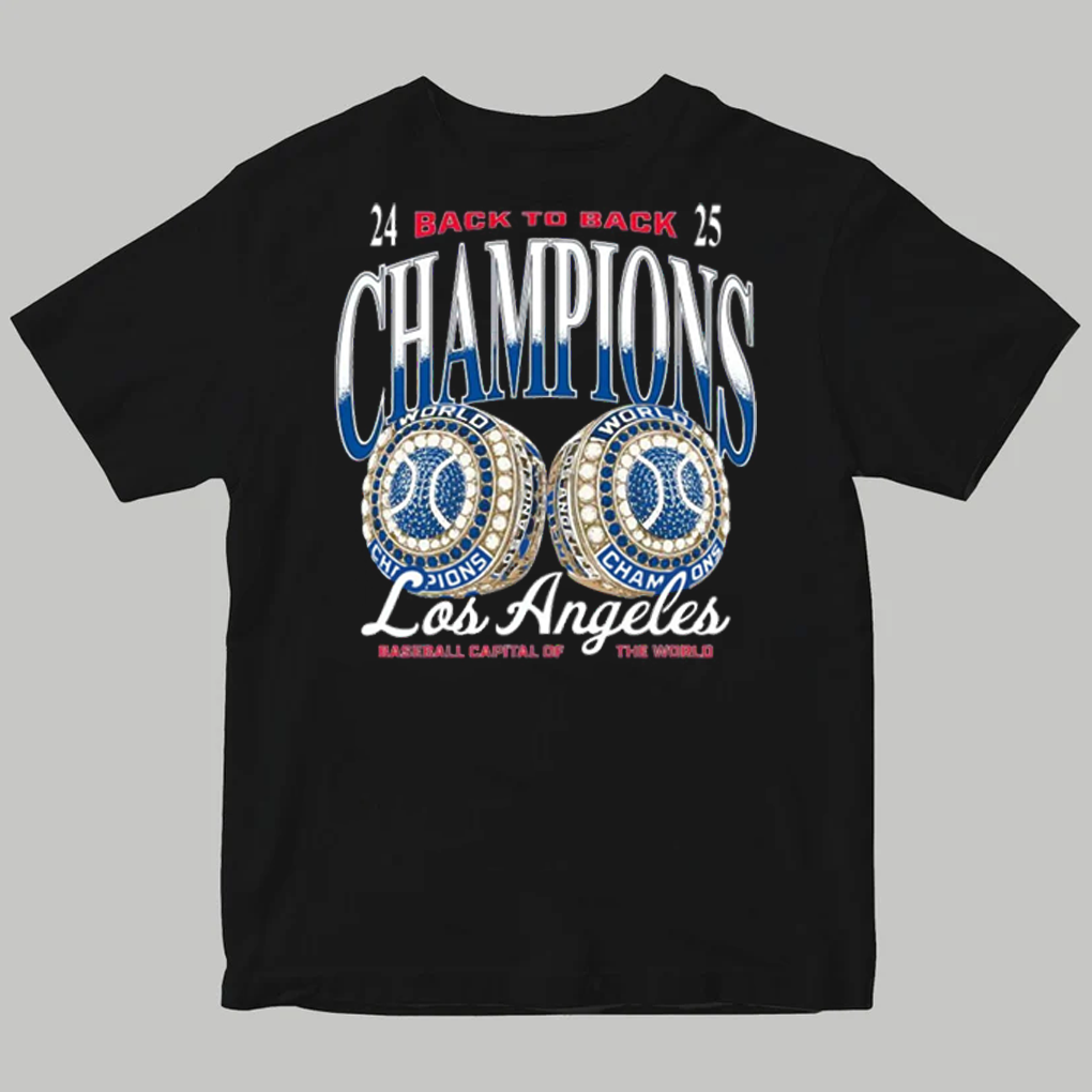LA Dodgers 2025 Back To Back Rings Shirt - Clothingus Diamond