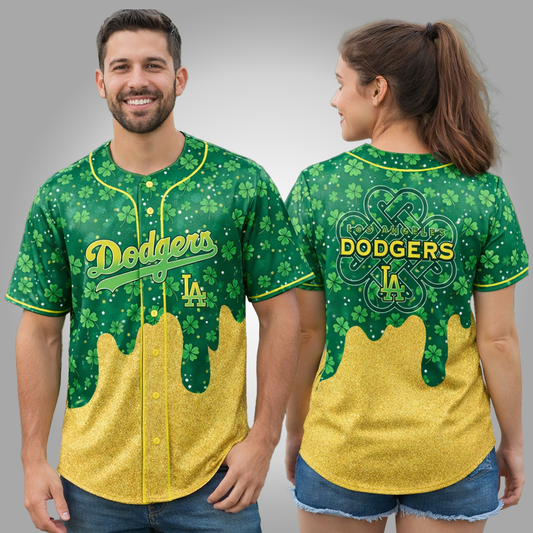 Los Angeles Dodger St Patrick's Day Lucky Baseball Jersey Clothingus Diamond