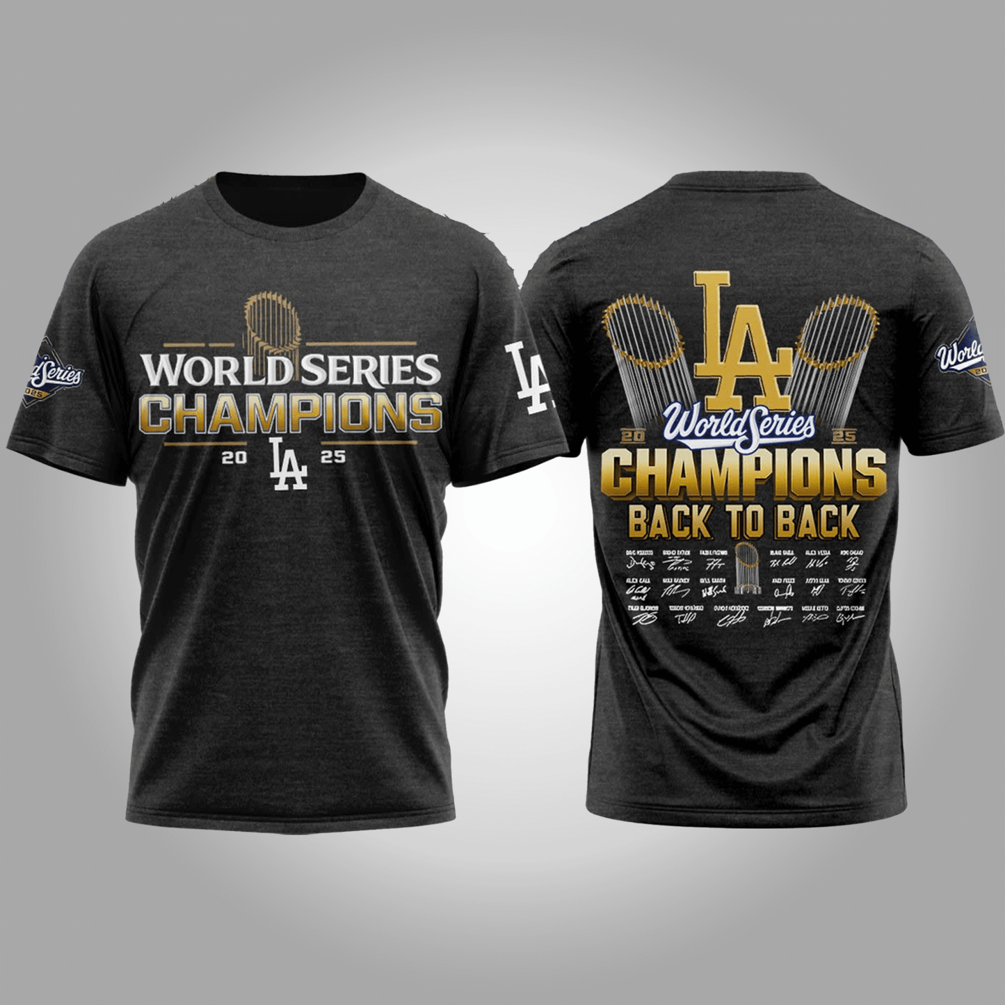 Los Angeles Dodgers BACK to BACK World Series Champions signature Shirt - Clothingus Diamond