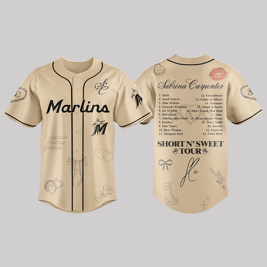 Marlins x Sabrina Carpenter Short n’ Sweet Tour Jersey 2025