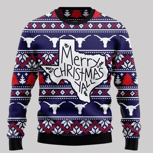 Mery Christmas Y'all Ugly Christmas 2025 Sweater