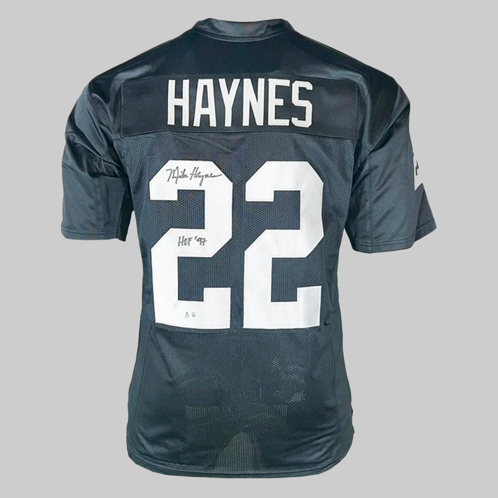 Michael Haynes Signed HOF 97 Inscription Los Angeles Black Football Jersey 2025