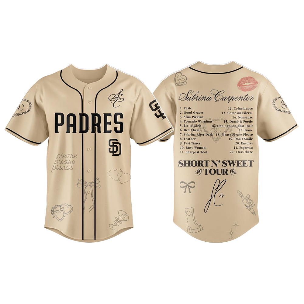 Padres x Sabrina Carpenter Short n’ Sweet Tour Jersey 2025