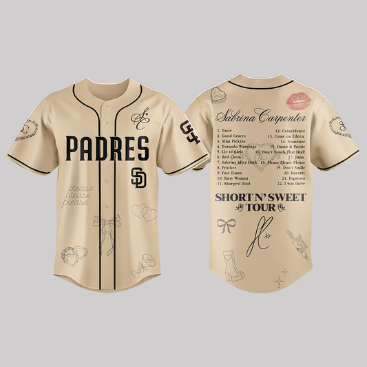 Padres x Sabrina Carpenter Short n’ Sweet Tour Jersey 2025
