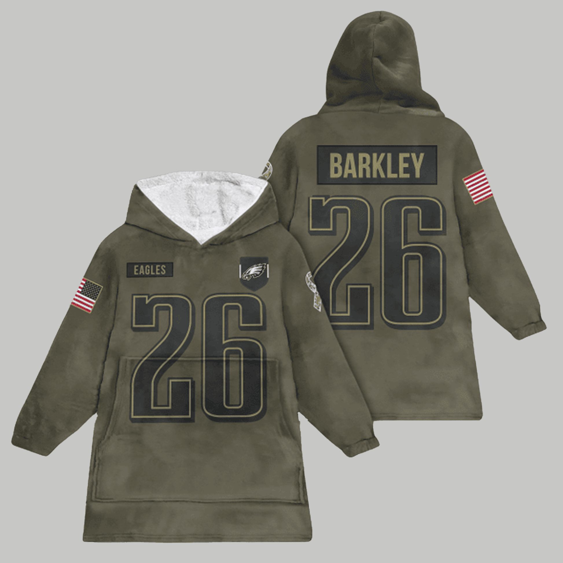 Philadelphia Eagles Barkley 26 USA Unisex Blanket Hoodie - Clothingus Diamond