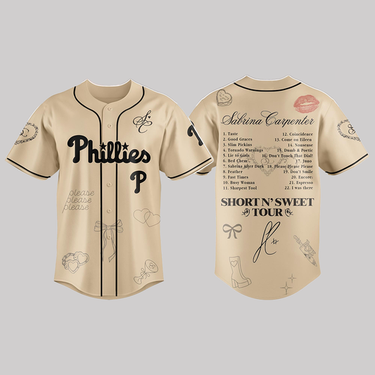 Phillies x Sabrina Carpenter Short n’ Sweet Tour Jersey 2025