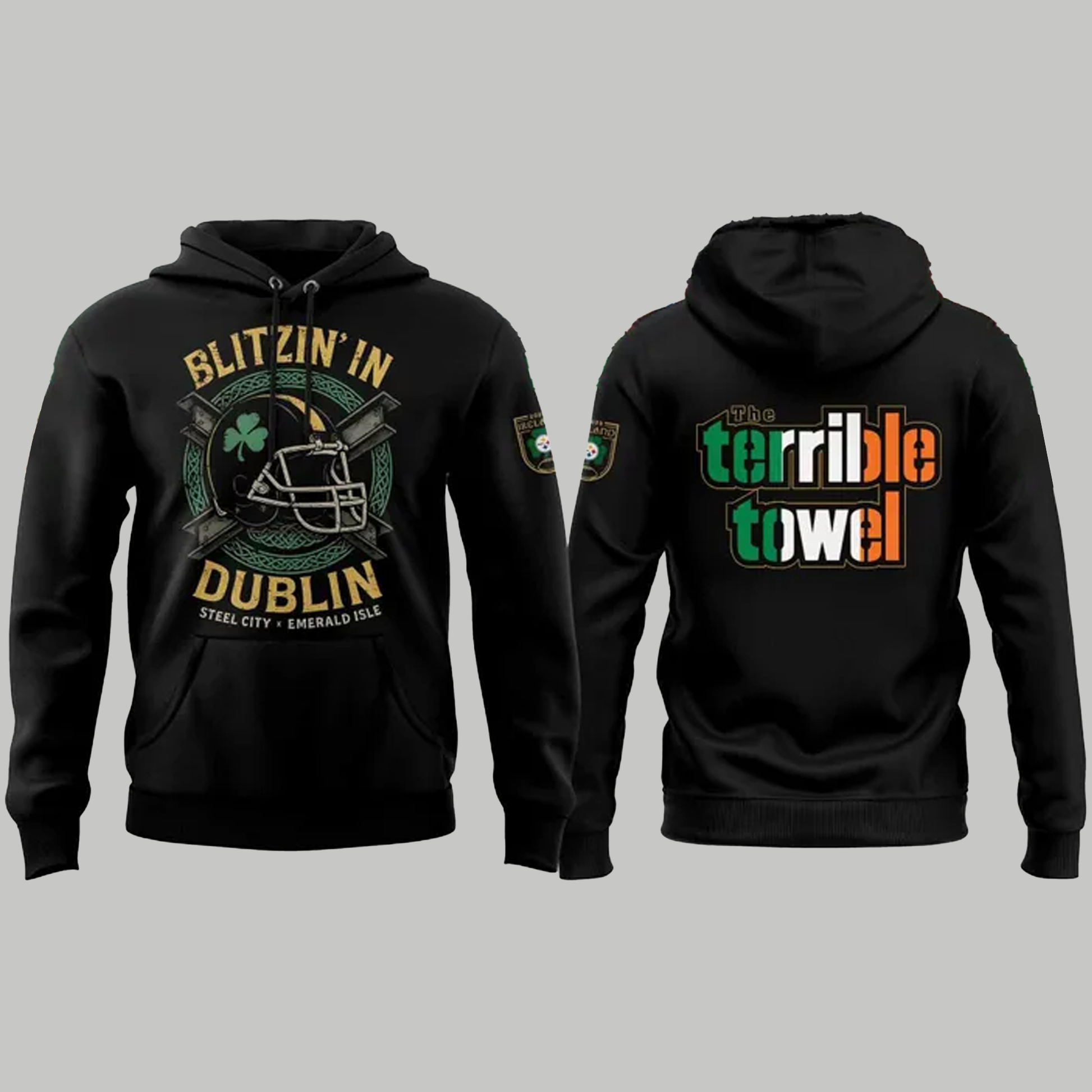 Pittsburgh Steelers 2025 Ireland Game Blitzin'in Dublin Hoodie - Clothingus Diamond