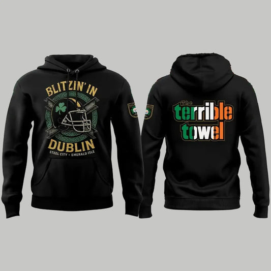 Pittsburgh Steelers 2025 Ireland Game Blitzin'in Dublin Hoodie - Clothingus Diamond