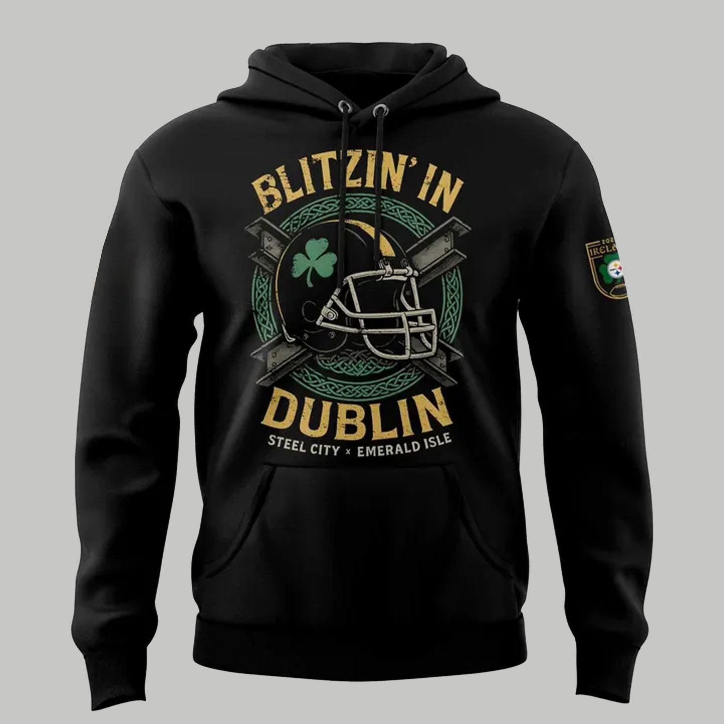 Pittsburgh Steelers 2025 Ireland Game Blitzin'in Dublin Hoodie - Clothingus Diamond