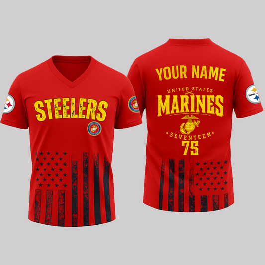 2025 Pittsburgh Steelers USM C 250th Birthday Celebration United States Marines Seventeen Jersey