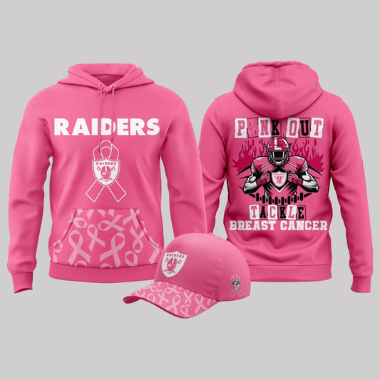 Raiders Pink Out TAckle Breast Cancer 2025 Hoodie