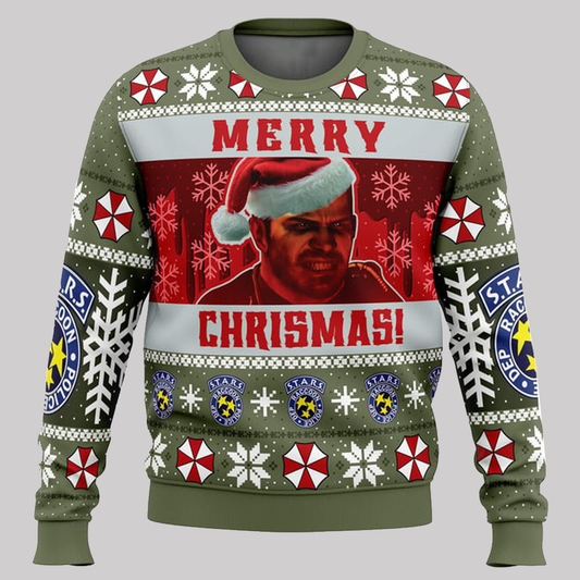 Resident Evil Chris Redfield Bloodline Ugly Christmas 2025 Sweater