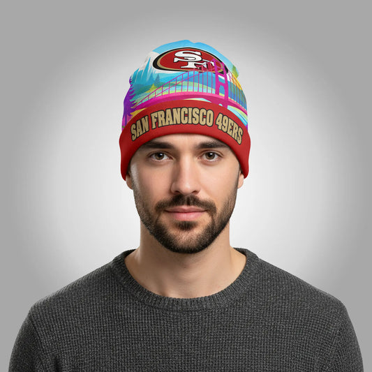 San Francisco 49ers Bad Bunny Super Bowl LX Beanie Hat Clothingus Diamond