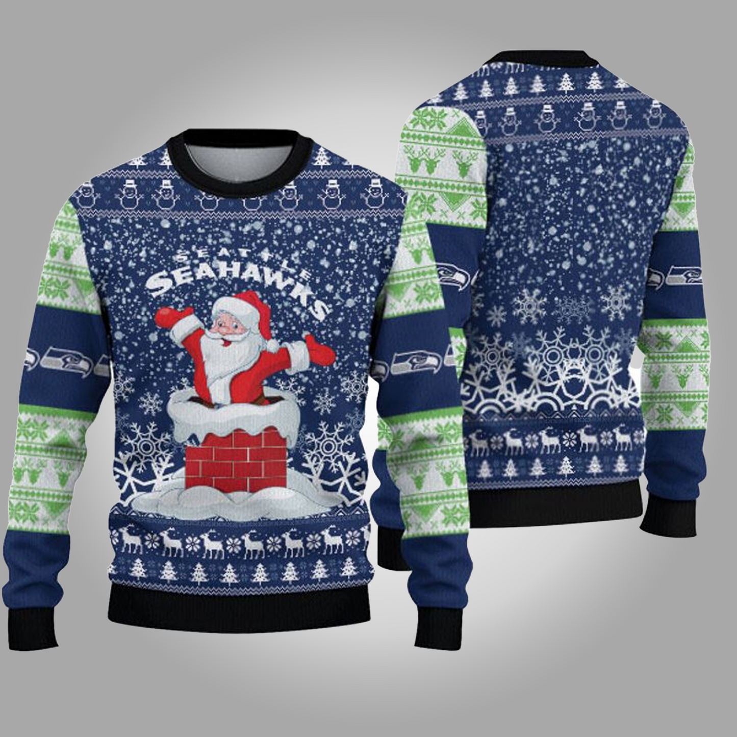 Seattle Seahawks “funny Santa” Ugly Christmas 2025 Sweatshirt - Clothingus Diamond