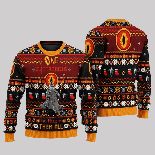Shipping Return & Warranty One Christmas To Jingle Them All Gandalf The Lord Of Ring Christmas Knitted 2025 Sweater - Clothingus Diamond