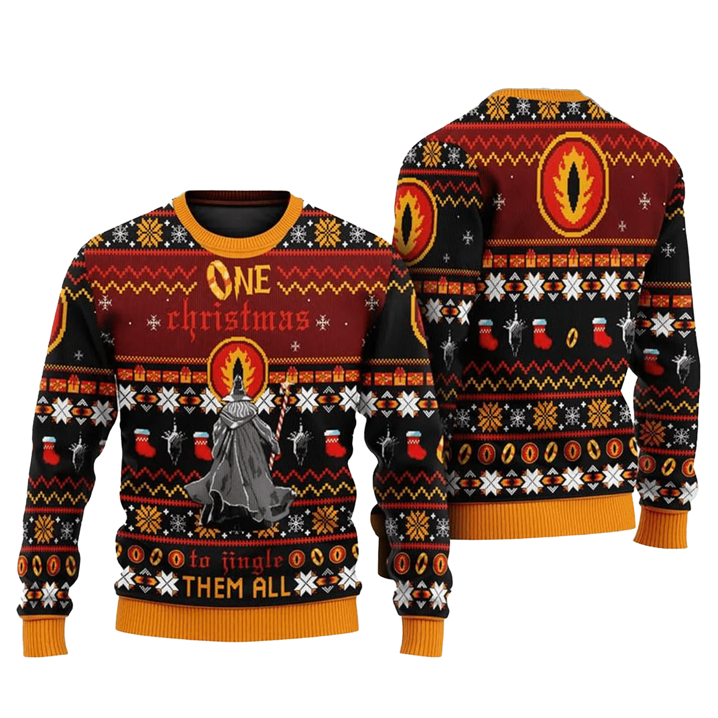 Shipping Return & Warranty One Christmas To Jingle Them All Gandalf The Lord Of Ring Christmas Knitted 2025 Sweater - Clothingus Diamond
