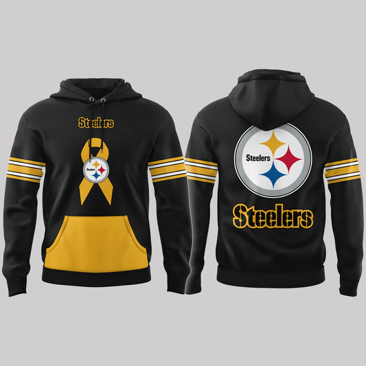 Steelers Football Intercept Cancer Black Hoodie