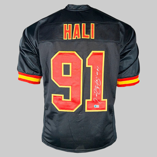 Tamba Hali Signed Kansas City Black Football Jersey 2025