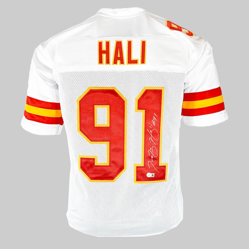 Tamba Hali Signed Kansas City White Football Jersey 2025