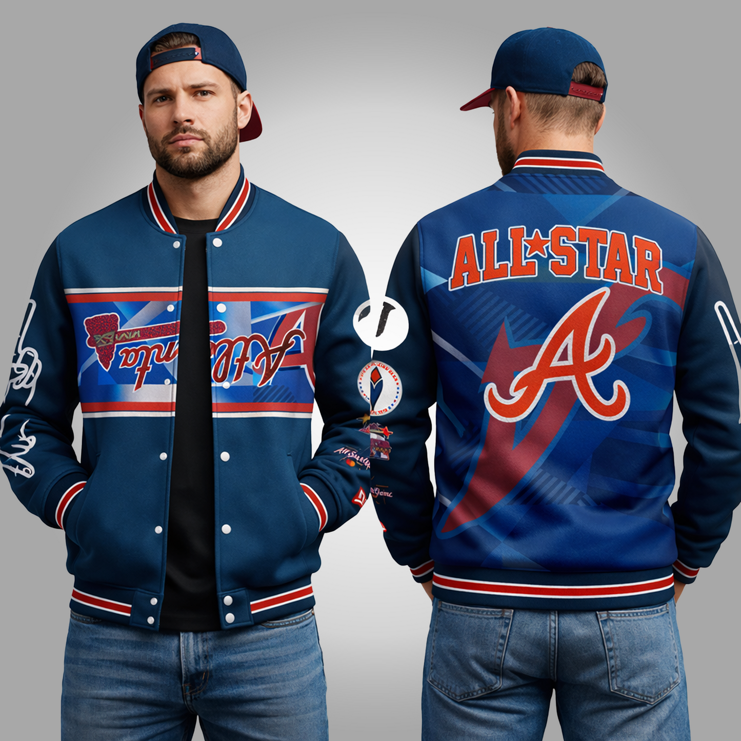 Usher Atlanta Braves Peace Up A Town Down Jacket Clothingus Diamond