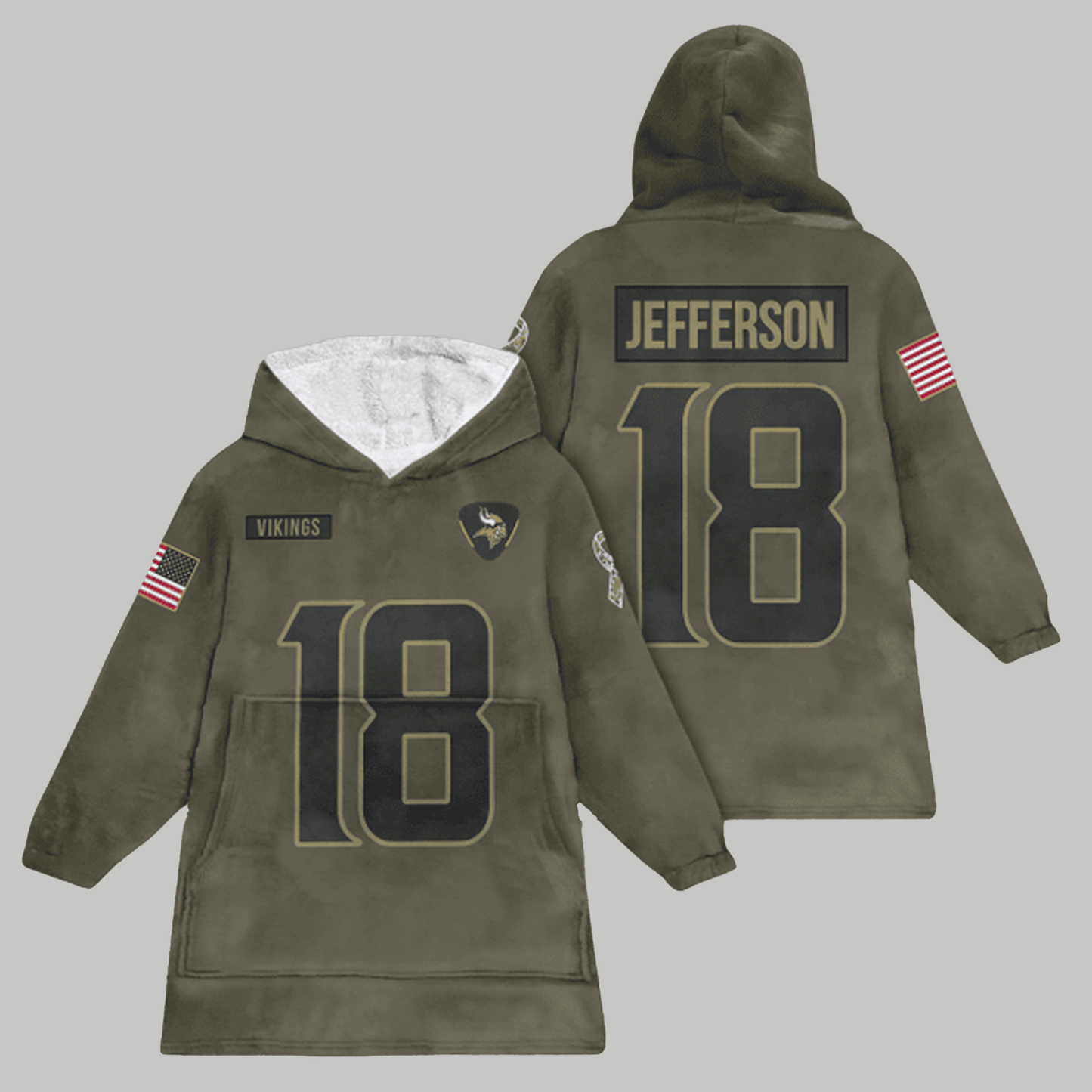 Vikings Justin Jefferson USA Unisex Blanket Hoodie - Clothingus Diamond